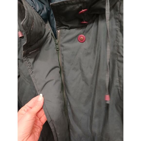 British Mist Hood Puffer Winter Coat M Green Embroidered Grannycore Cottage Gorp - Picture 6 of 16